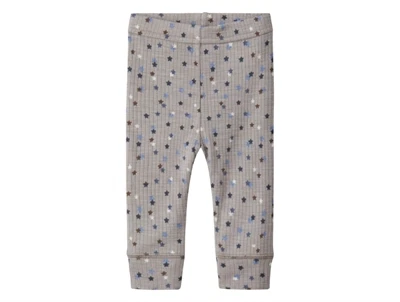 Name It merinould leggings i gråbrun nuance med stjerner