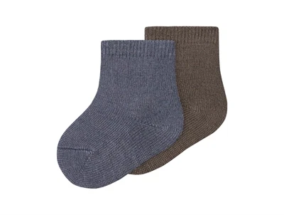 Name It strømper i folkstone gray i uld 2-pak