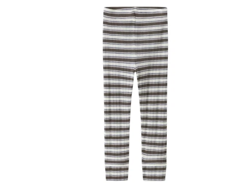 Name It merinould leggings i råhvid og morel med striber forfra