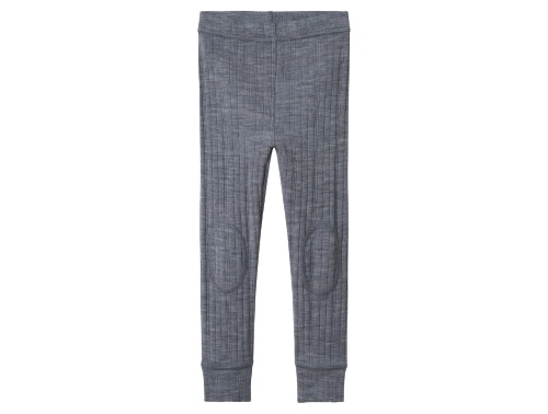Name It leggings i folkstone gray merinould med ribmønster set forfra