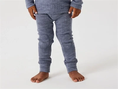 Name It leggings i folkstone gray merinould med ribmønster på barn