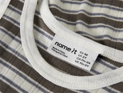 Name It merinould tanktop i råhvid og morel med ribstruktur og striber