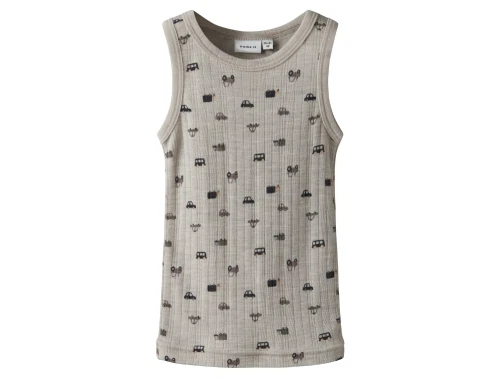 Name It uld undertrøje i nacreous cloud merinould med bilprint