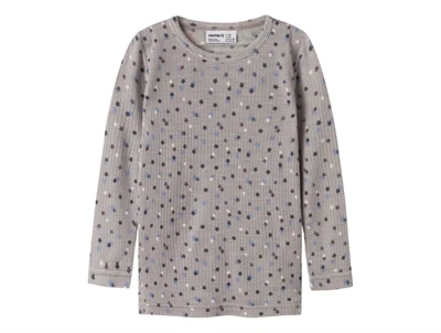 Name It bluse i gråbrun nuance satellite stars med stjerneprint