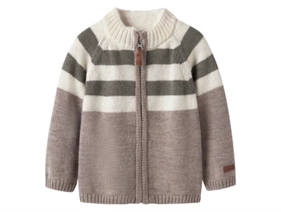 Name It merinould strikcardigan med høj hals satellite