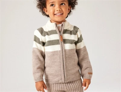 Name It strikcardigan i gråbrun nuance satellite med striber