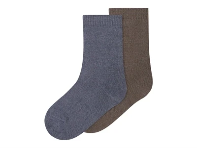 Name It 2-pak uldsokker i folkstone gray og morel