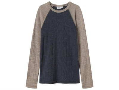 Name It bluse ombre blue med satellite ærmer i merinould