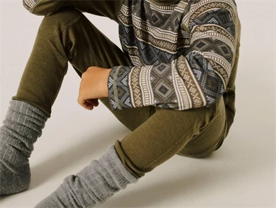 Grønne Name It leggings i merinould til børn