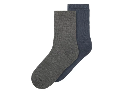 Name It uldsokker 2-pak i dark grey melange og ombre blue