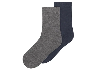 Name It ombre blue/dark grey melange strømper uld/bomuld (2-pak)
