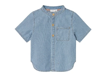 Name It light blue denim white stribet skjorte