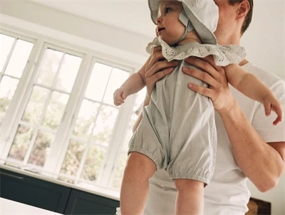 Name It chambray blue stribet sunsuit
