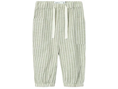 Name It oil green stribede bukser