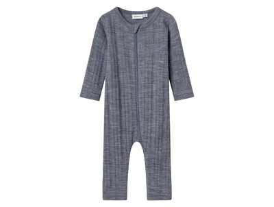 Name It uld natdragt i folkstone gray merinould med ribstruktur