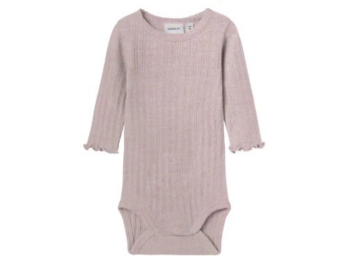 Name It body i violet ice med blondekant i merinould