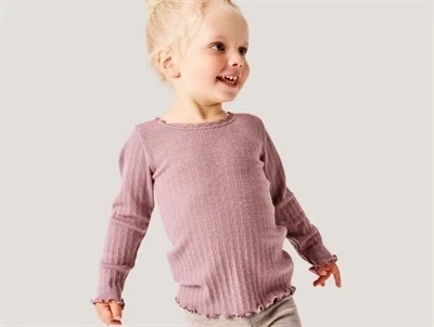 Name It merinould og silke bluse i toadstool på barn