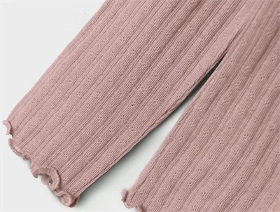 Name It blouse støvet violet i merinould og silke detalje af ærme