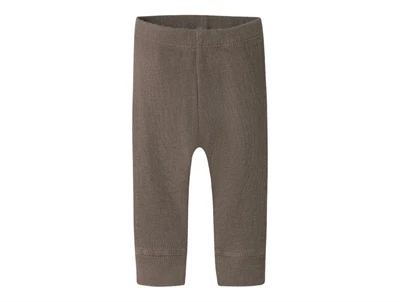 Name It leggins i morel i merinould rib forfra