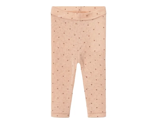 Lil Atelier rugby tan hjerter legging pointelle merinould