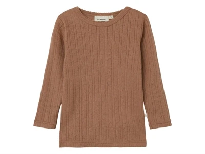 Lil Atelier beaver fur top pointelle merinould