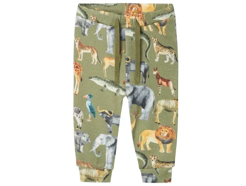 Name It oil green dyreprint bukser