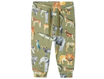 Name It oil green dyreprint bukser