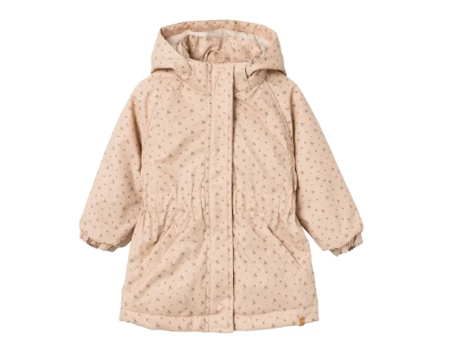 Lil Atelier rugby tan blomstret vinterjakke