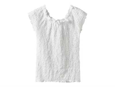 Name It hvid top med kortærmer og struktur