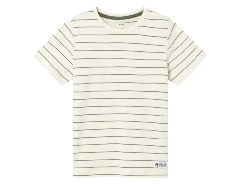 Name It peyote melange/oil green stribet t-shirt