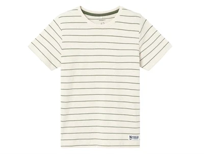 Name It peyote melange/oil green stribet t-shirt