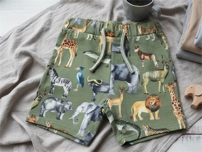 Name It oil green dyreprint sweatshorts
