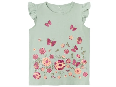 Name It silt green butterfly top
