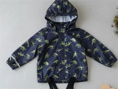 Name It dark sapphire glitter dino regntøj bukser og jakke