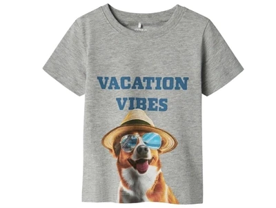 Name It grey melange vacation vibes t-shirt