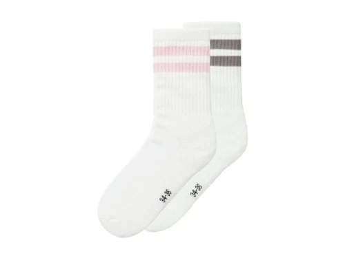 name it sokker 2-pak i hvid med lyserøde og lilla striber