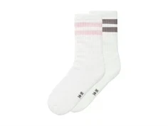 name it sokker 2-pak i hvid med lyserøde og lilla striber