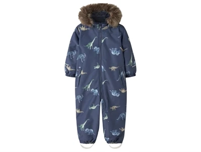 Name It TECH flyverdragt i blå nuance med dinosaurprint