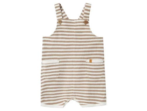 Lil Atelier mocha meringue stribede overall shorts
