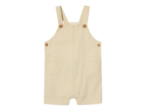 Lil Atelier bleached sand overall shorts