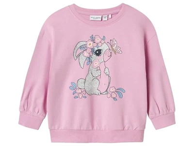 Name It pastel lavender/flower bunny sweatshirt