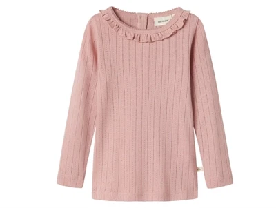 Lil\' Atelier bluse misty rose med flæsekrave