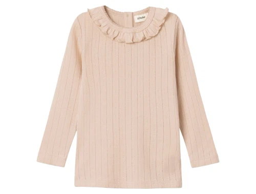 Lil\' Atelier bluse i lys creme nuance sheer bliss forfra