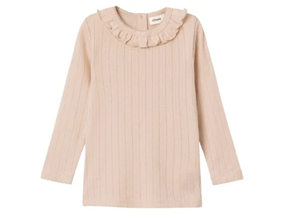 Lil' Atelier bluse i lys creme nuance sheer bliss forfra