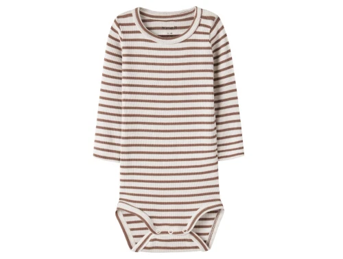 Name It body i råhvid nuance med brune striber