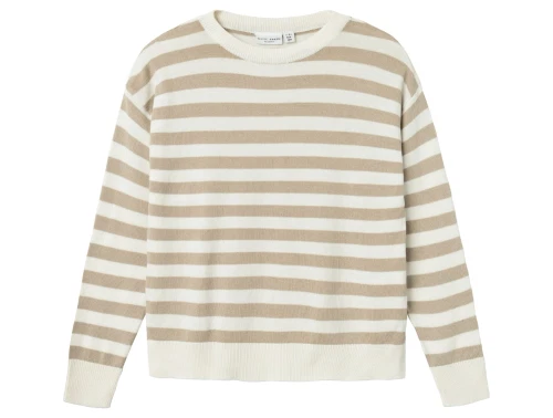 Name It pure cashmere stribet loose strikbluse