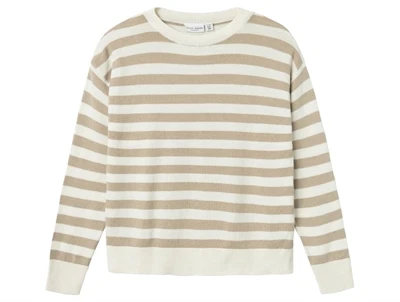 Name It pure cashmere stribet loose strikbluse