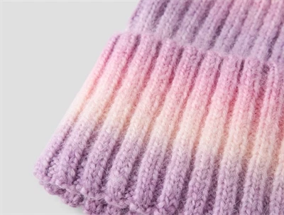Name It beanie wild orchid med ribstrik