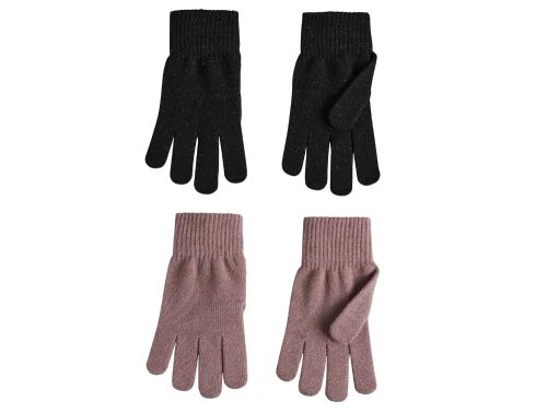 Name It glitter handsker 2-pak i sort og woodrose
