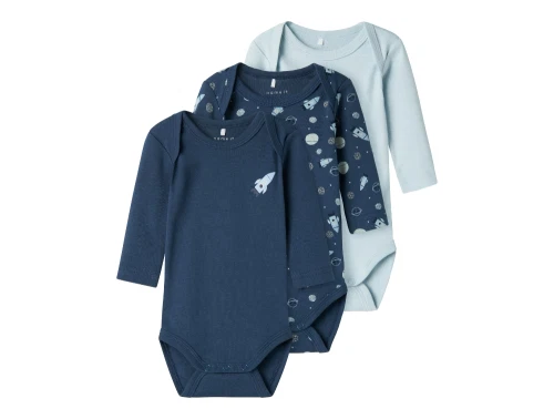 Name It dark denim space body (3-pak)